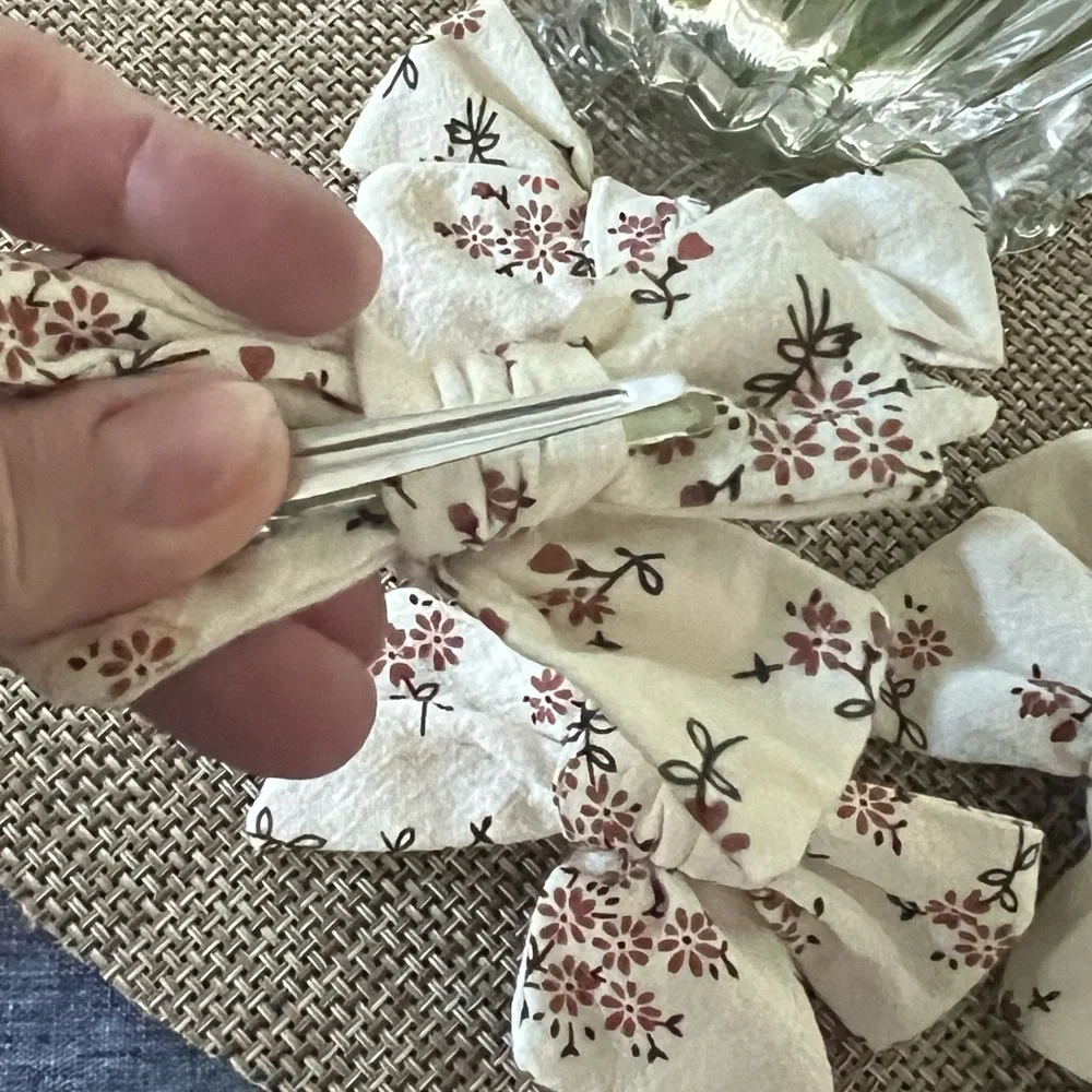 HAND CRAFTED Hair Bow Clips  SET OF 2.    2 SETS AVAILABLE 3”W